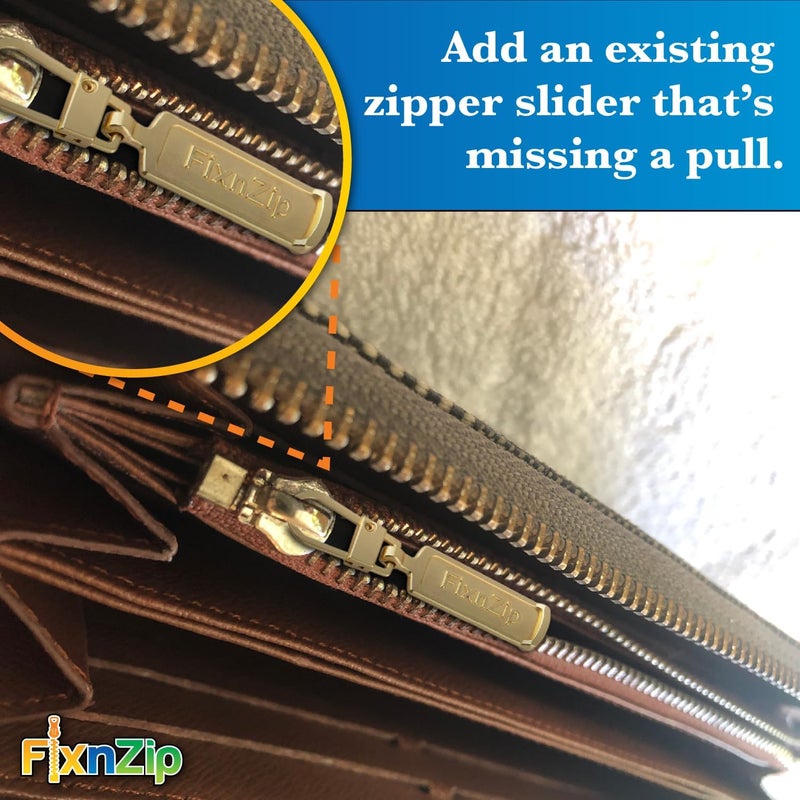 FixnZip Medium to Large Gold Zipper Pull Replacements (4-Pack) | Universal Clip-On Pull Tabs for Zipper Repair, Sliders & Luggage, Jackets, Backpacks, Tents, Sleeping Bags & Outdoor Gear - Image 5